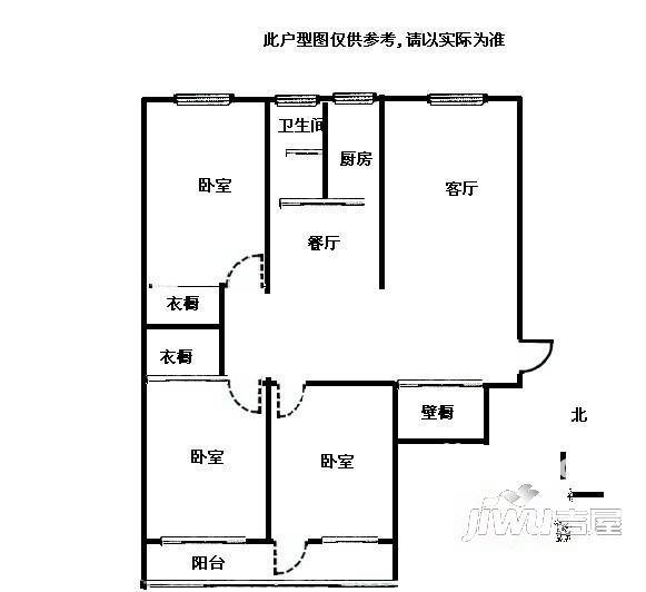 邮电器材厂宿舍0室1厅1卫户型图