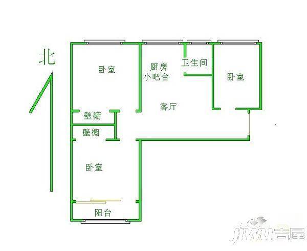 邮电器材厂宿舍0室1厅1卫户型图