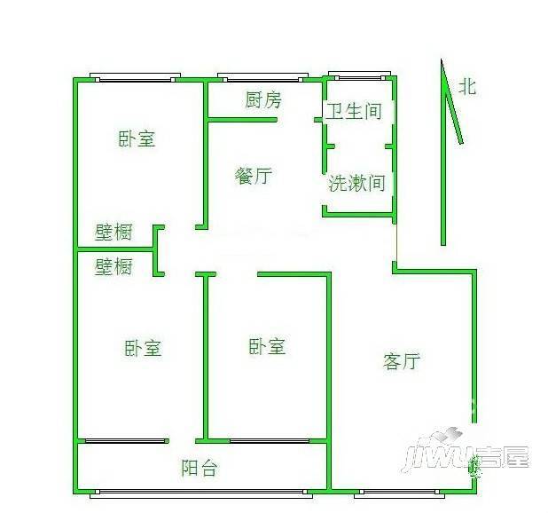 政府一号区2室0厅0卫户型图