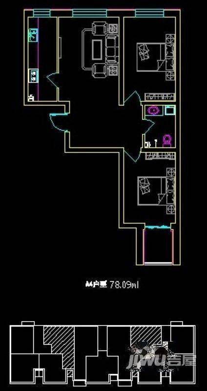 紫横西区2室0厅0卫户型图