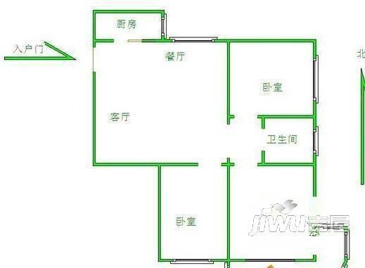 长城公寓2室2厅1卫户型图