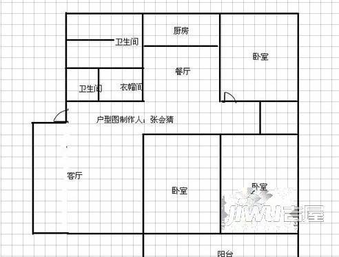 长城公寓2室2厅1卫户型图