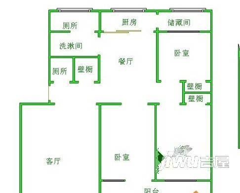 长城公寓2室2厅1卫户型图