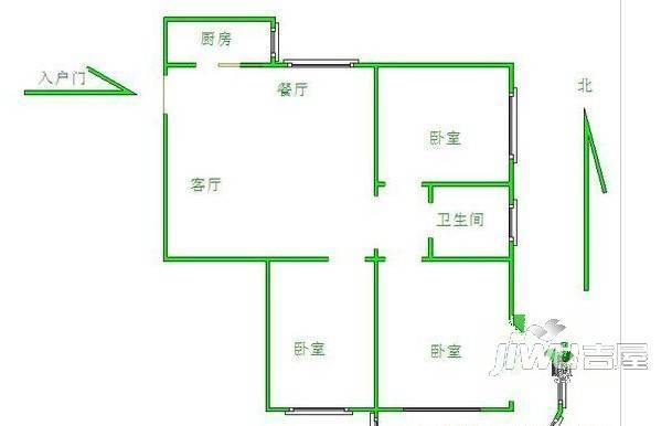 长城公寓2室2厅1卫户型图