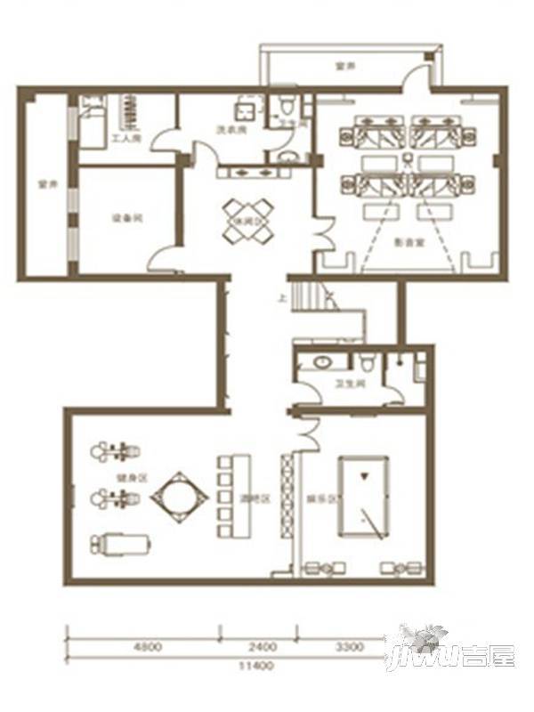 京汉四季会馆1室1厅1卫570㎡户型图