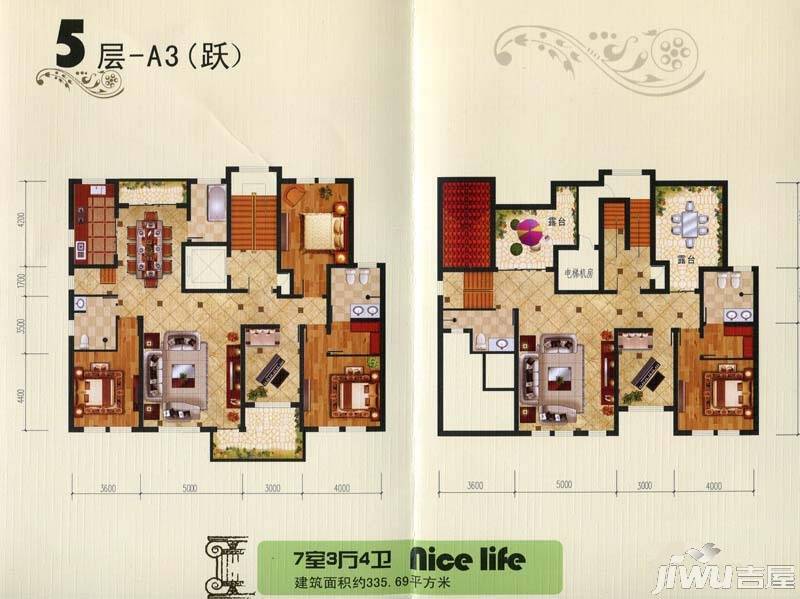 香江东湖印象7室3厅4卫335.7㎡户型图