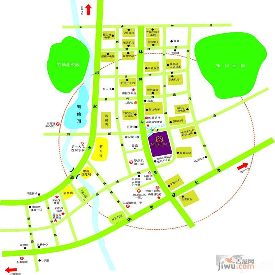 金伯利中心位置交通图