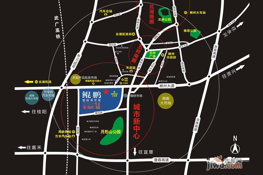 鲲鹏国际商贸城位置交通图