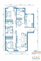 蓝色理想3室2厅2卫150.3㎡户型图