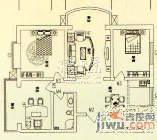 金河湾2室1厅1卫户型图