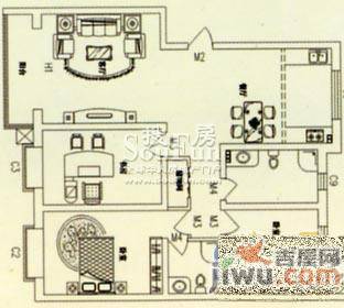 金河湾2室1厅1卫户型图