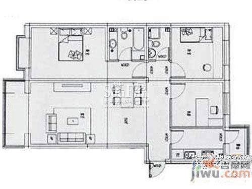 东苑新城3室2厅2卫114㎡户型图