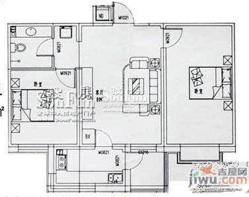 东苑新城3室2厅2卫114㎡户型图