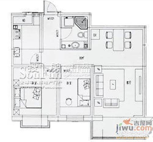 东苑新城3室2厅2卫114㎡户型图