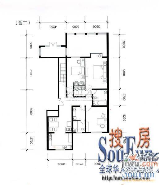 怡馨园2室2厅1卫110.8㎡户型图