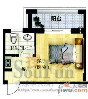 鼎丰丽景天下2室2厅2卫88㎡户型图