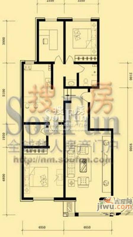 首府国际公馆3室2厅2卫140㎡户型图