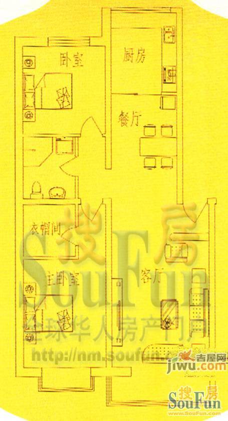 天辰乐岛2室2厅1卫118.1㎡户型图