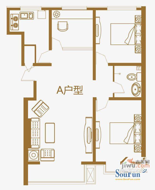 草原明珠3室2厅0卫户型图