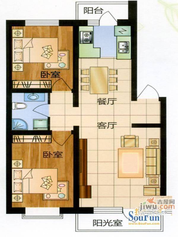 海鑫苑1室1厅1卫户型图