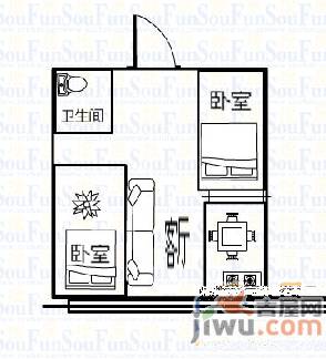 家和小区(新城区)3室2厅1卫户型图