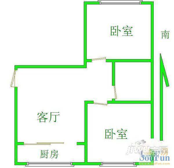 奥登2室2厅1卫户型图