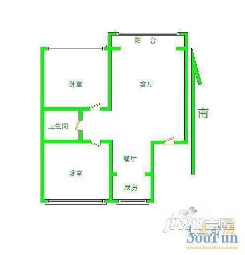 奥登2室2厅1卫户型图