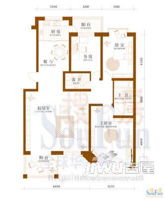 新世界家园3室2厅0卫户型图