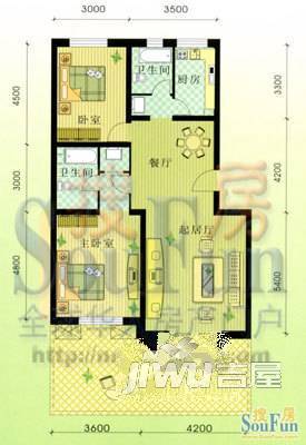 新建小区2室2厅1卫户型图