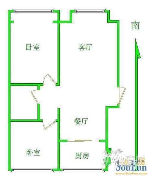 云龙时尚小区2室2厅2卫户型图