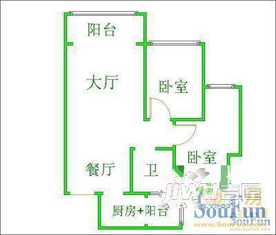 银河小区2室1厅1卫户型图