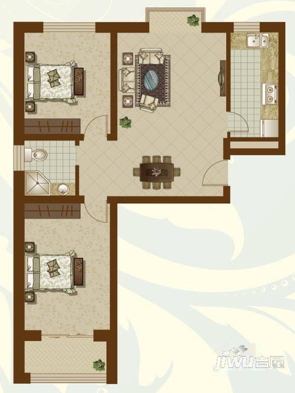 铁路小区（五中南马路）3室2厅0卫户型图