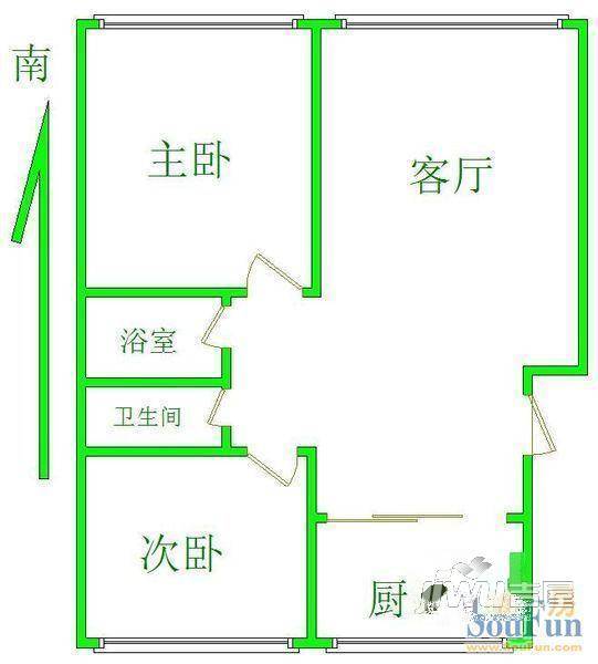 芳清园2室2厅1卫户型图