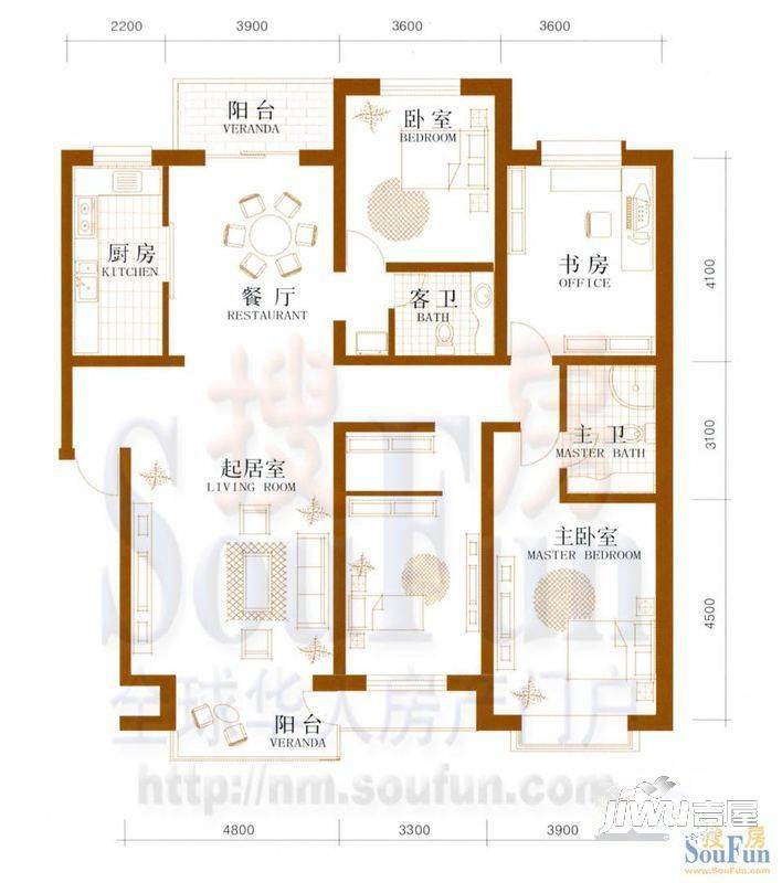 桥华世纪村尚华园1室1厅1卫户型图