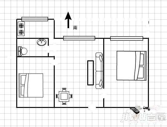 阿吉拉2室1厅1卫户型图