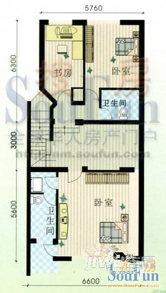 巴黎广场3室2厅2卫154㎡户型图