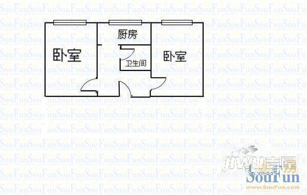 景观小区2室2厅1卫95㎡户型图