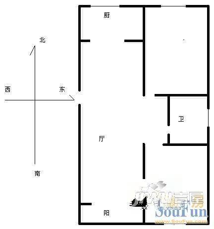 外贸小区2室2厅1卫户型图