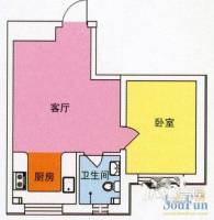 阳光公寓1室1厅1卫户型图