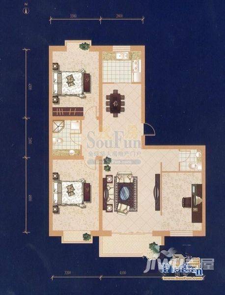 祥和2区3室2厅2卫户型图