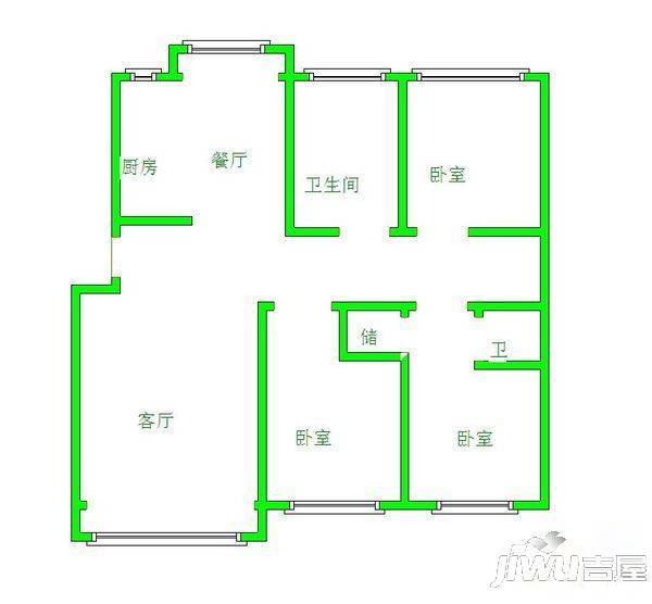 桥华世纪村居华园4室2厅2卫户型图