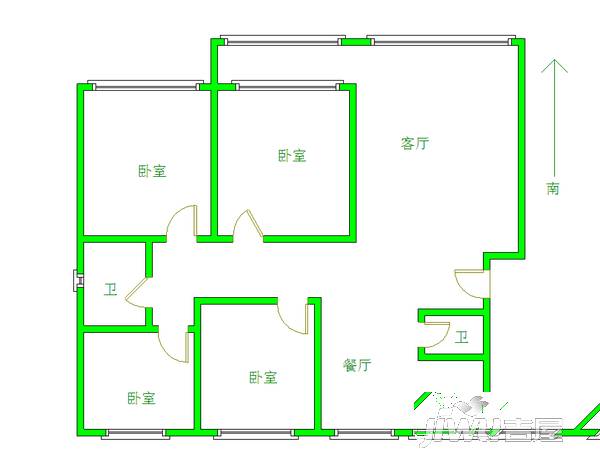 桥华世纪村居华园4室2厅2卫户型图