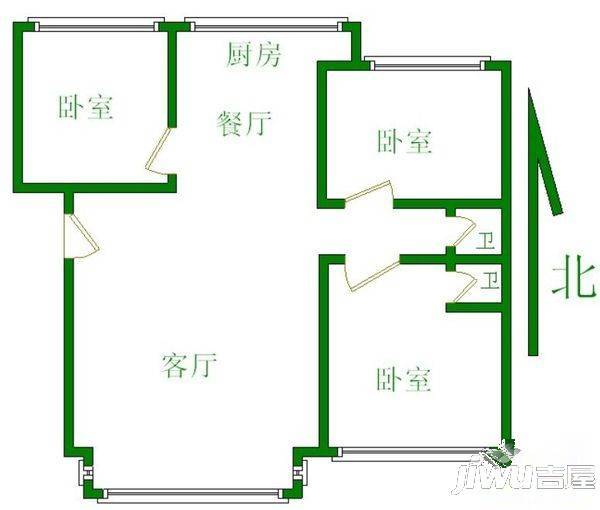 巨海城五区4室2厅1卫户型图