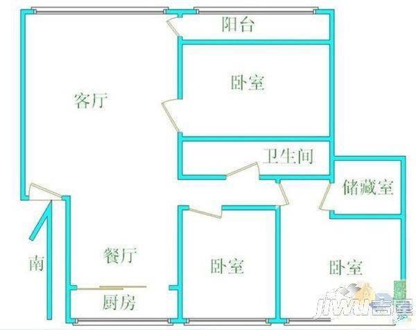 巨海城五区4室2厅1卫户型图