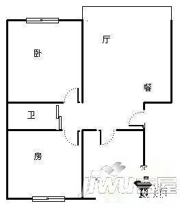 武警小区2室2厅1卫97㎡户型图