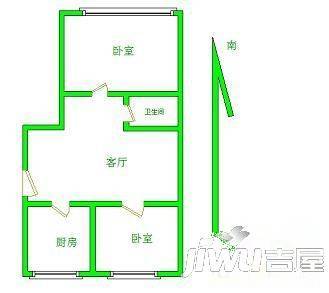 武警小区2室2厅1卫97㎡户型图