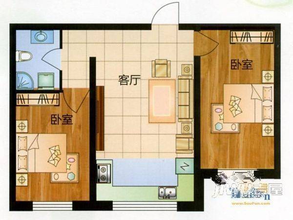 星河御园3室1厅1卫户型图