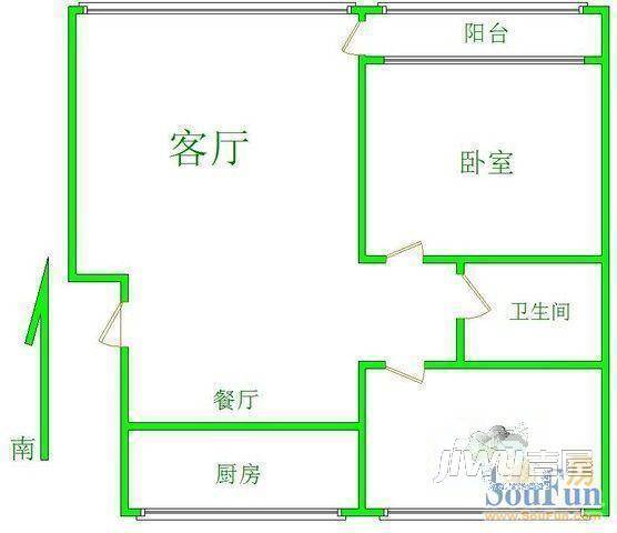 星河御园3室1厅1卫户型图