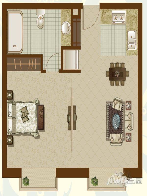 海外公寓3室2厅0卫户型图