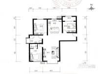呼市教委园丁安全文明小区3室2厅2卫户型图